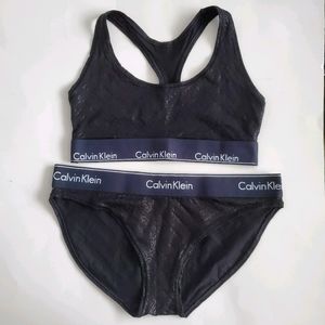 Calvin Klein Bralette & Bikini Set, Black, Medium